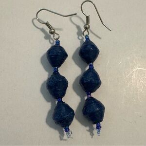 NWOT Ugandan Handmade Paper Bead Earrings